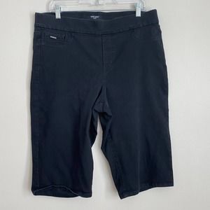 Nine West 16 Plus Black Stretch Bermuda Pants